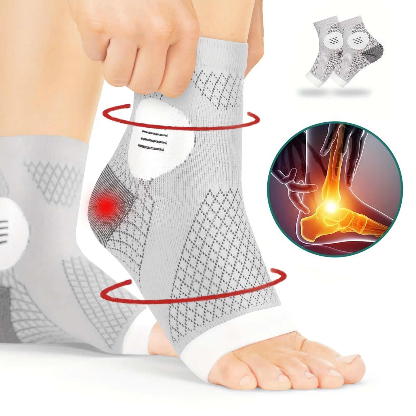 Ankle Compression Socks Open Toe With Arch Support Neuropathy