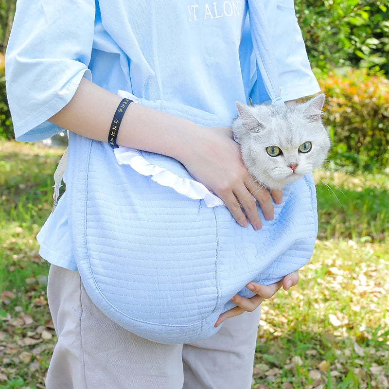 Handmade Pet Carrier Bag For Small Dogs And Cats Breathable