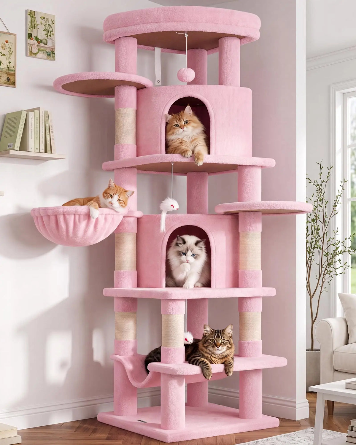 Corner Cat Tree Tower For Indoor Large Cats Four Levels