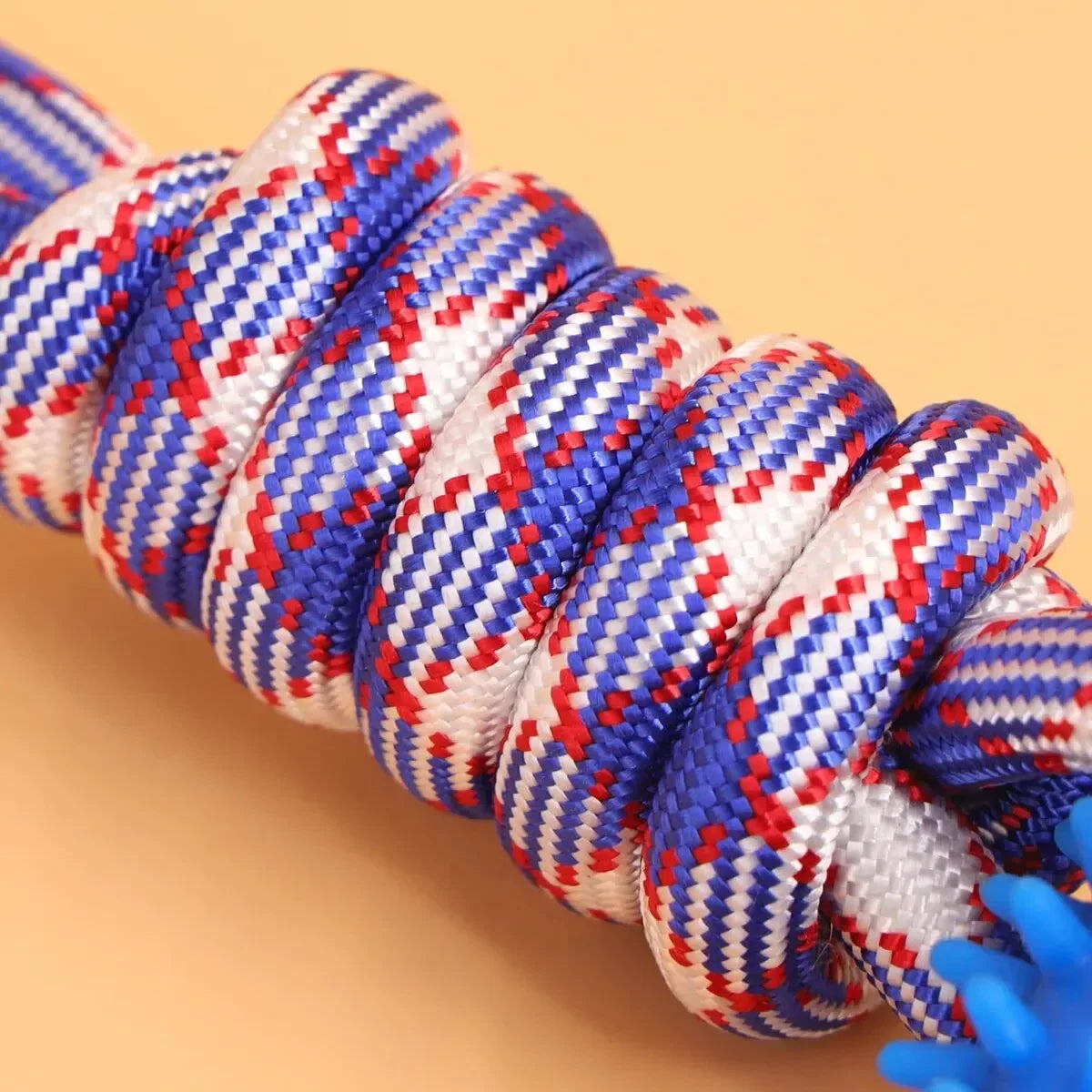 Durable Nylon Rope Dog Chew Toys Colorful Woven Knot Rubber