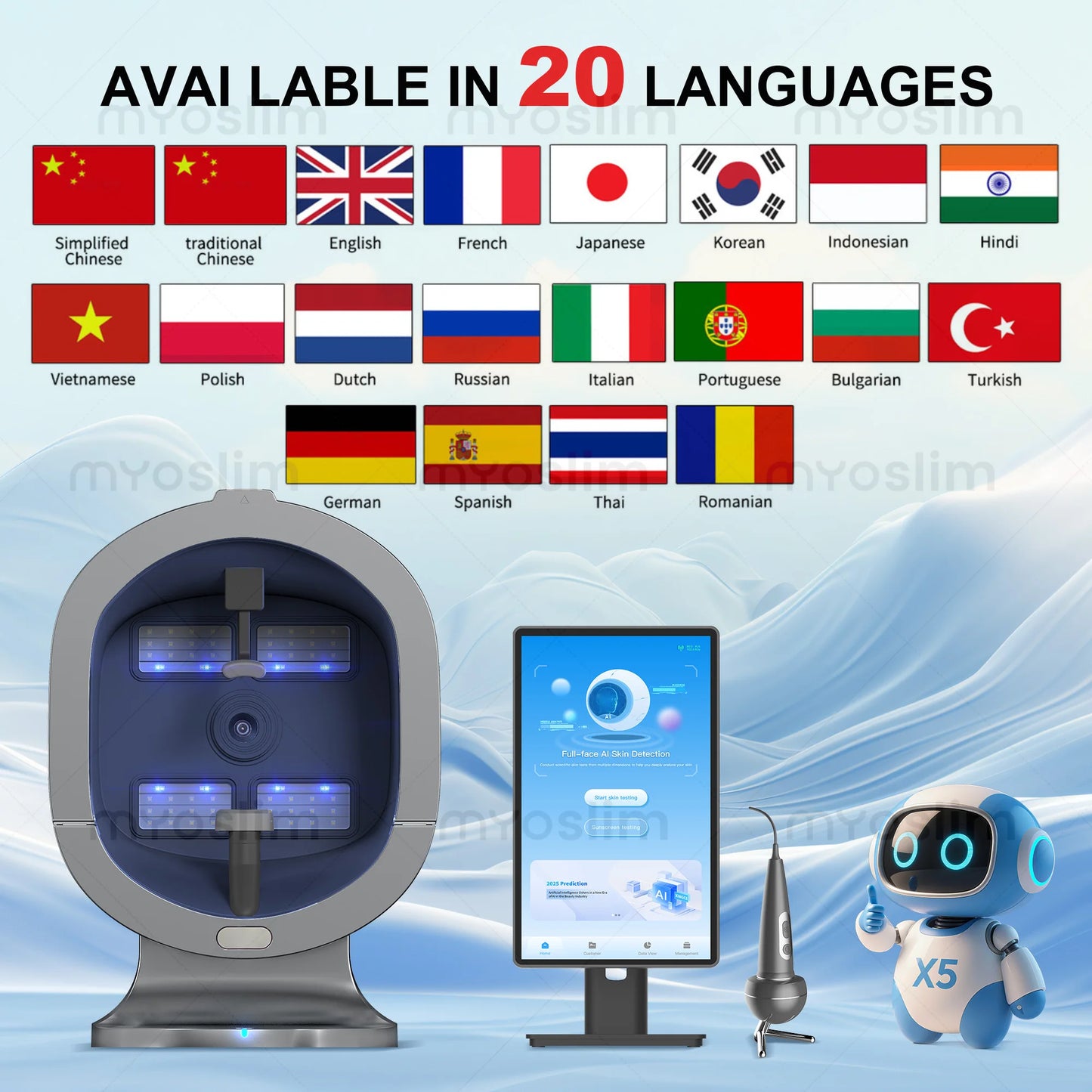 Emszero 3D AI Scalp Hair Analyzer Machine for Hair Salons