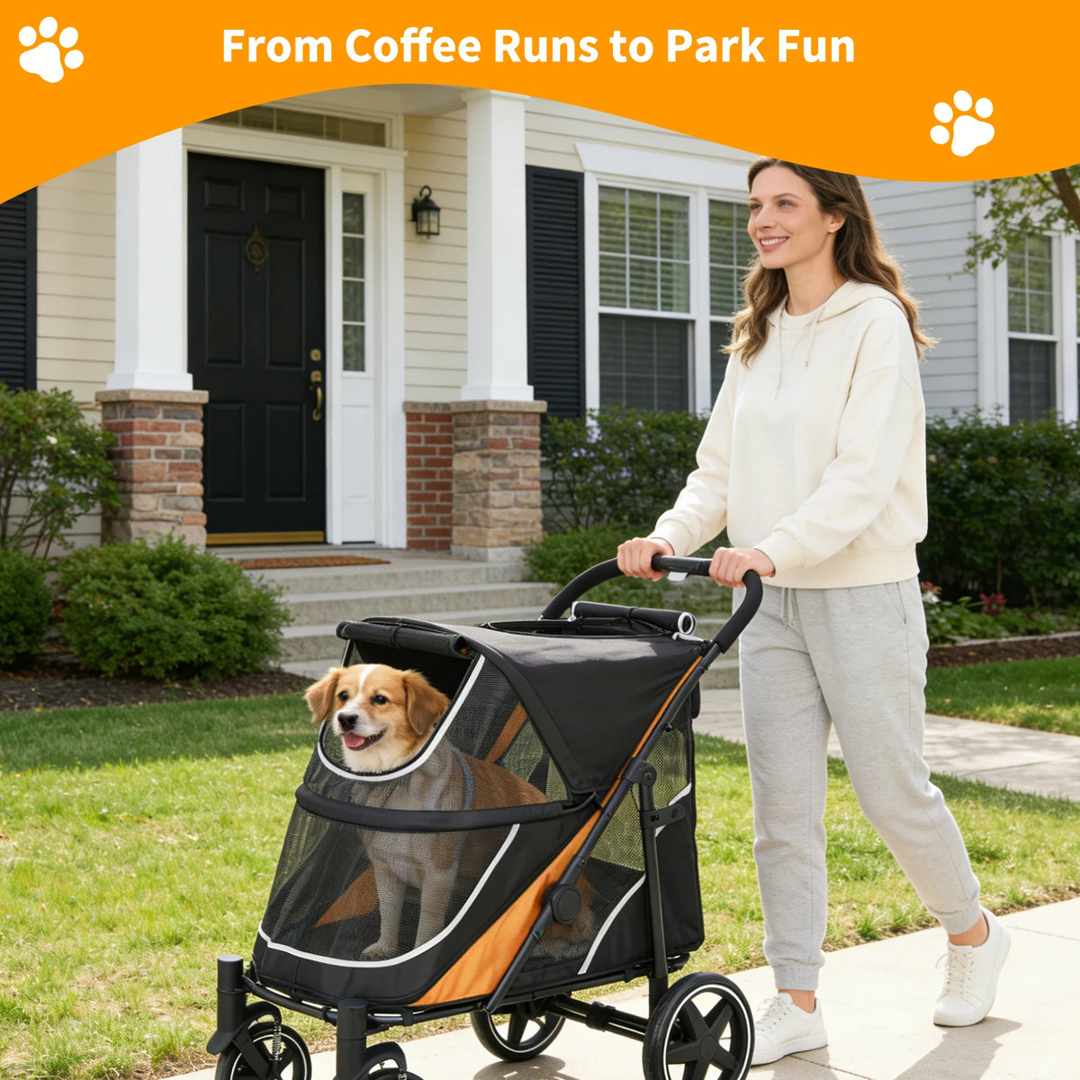 Folding Pet Stroller Four Wheel Dog And Cat Travel Carrier