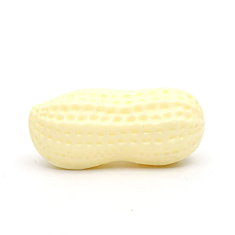 Dog Peanut Squeaking Chew Toy TPR Rubber Interactive Pet Toy