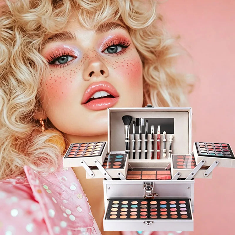 Multi Function Makeup Set With Mirror Lipstick Eyeshadow And Blush