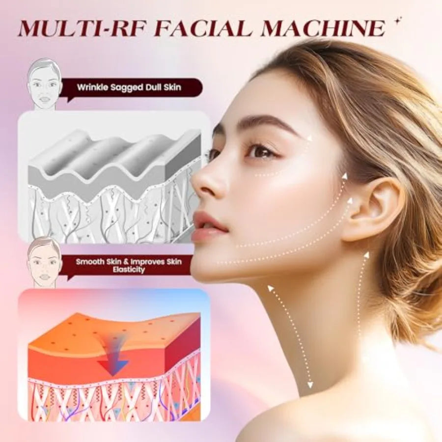 Microcurrent Facial Device Three Modes Red Light Therapy Face Neck