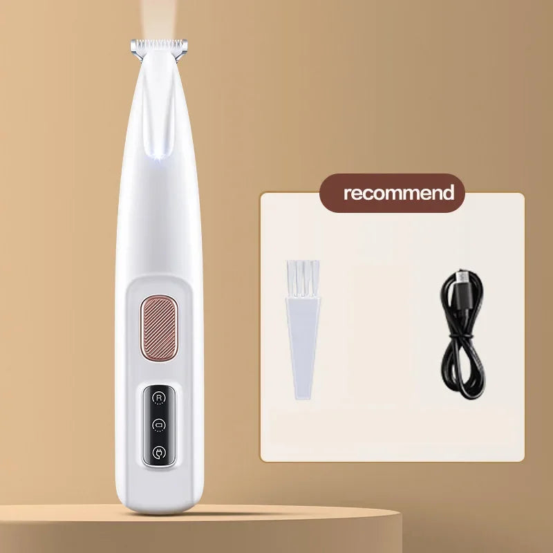 Dog Paw Trimmer With LED Light Waterproof Pet Grooming Clippers