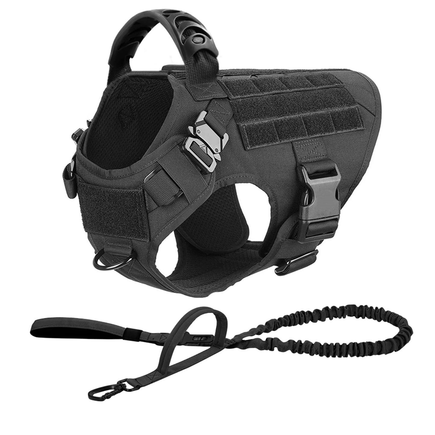 Tactical Dog Harness And Leash Set For Large Outdoor Dogs