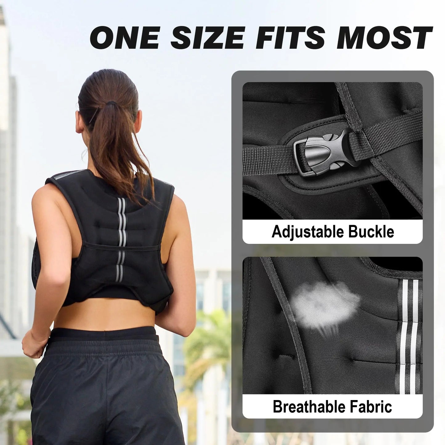 Weighted Vest For Men And Women With Reflective Strips For Running And Walking