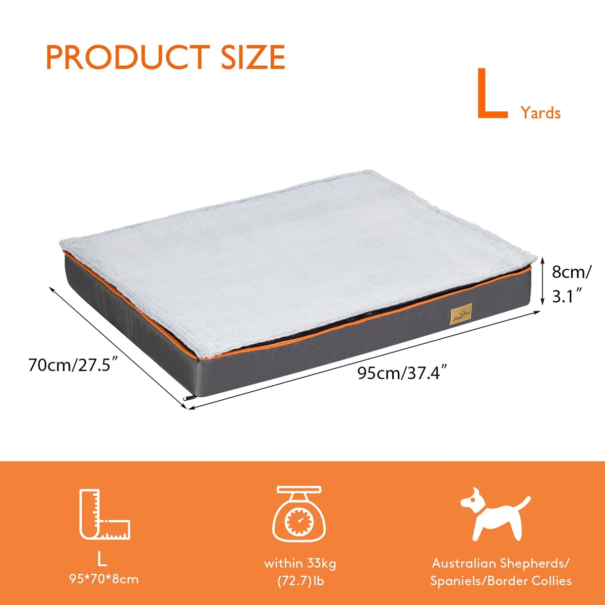 BINGOPAW Orthopedic Dog Bed With Waterproof Washable Cover