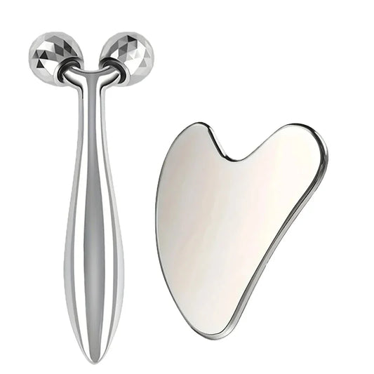 Stainless Steel Gua Sha Facial Tool 3D Roller Massager Eye Massager