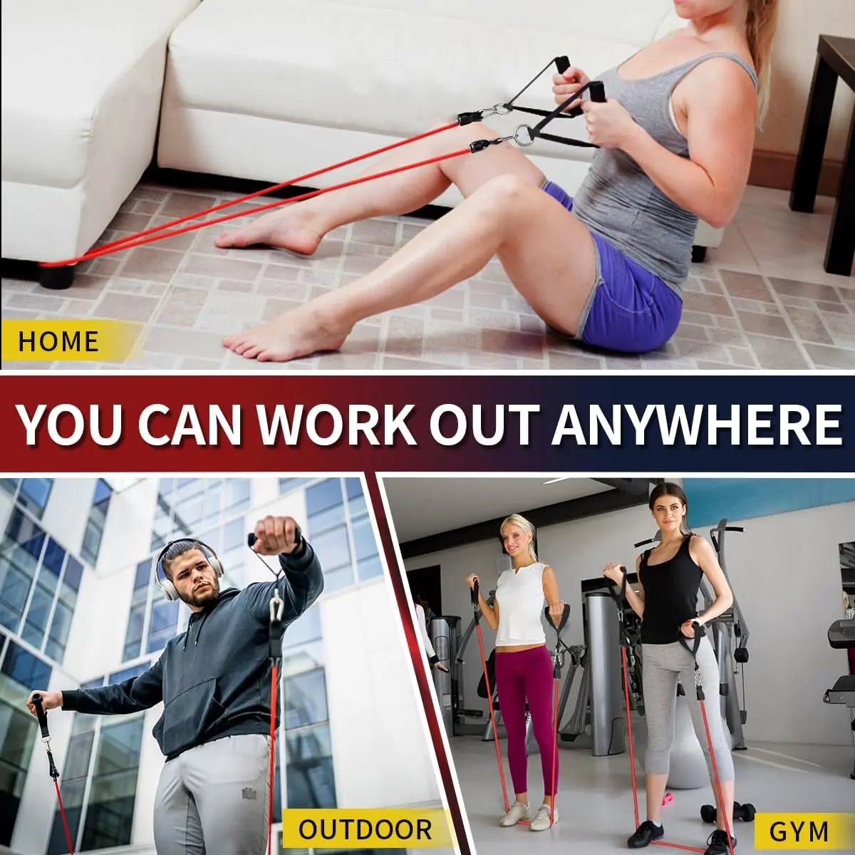 WHATAFIT Resistance Bands With Handles For Strength Training