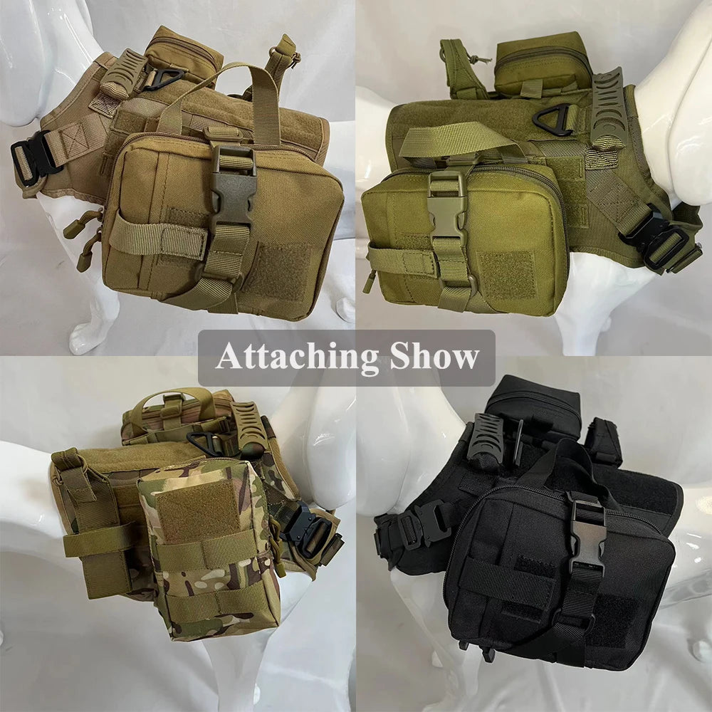 PETRAVEL Dog Tactical Bags Set MOLLE Pouches Harness
