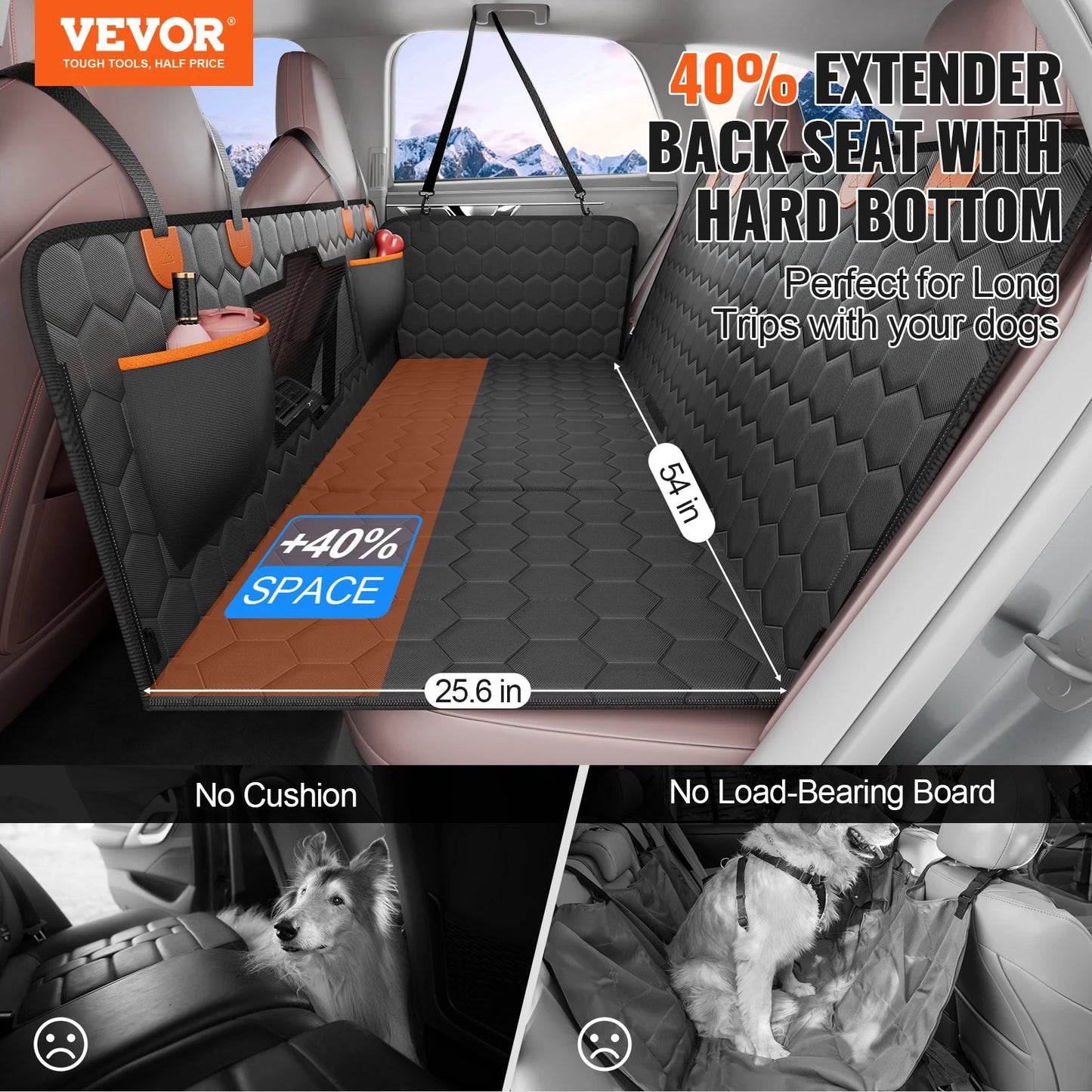 SucceBuy Back Seat Extender Car Seat Cover With Mesh Window