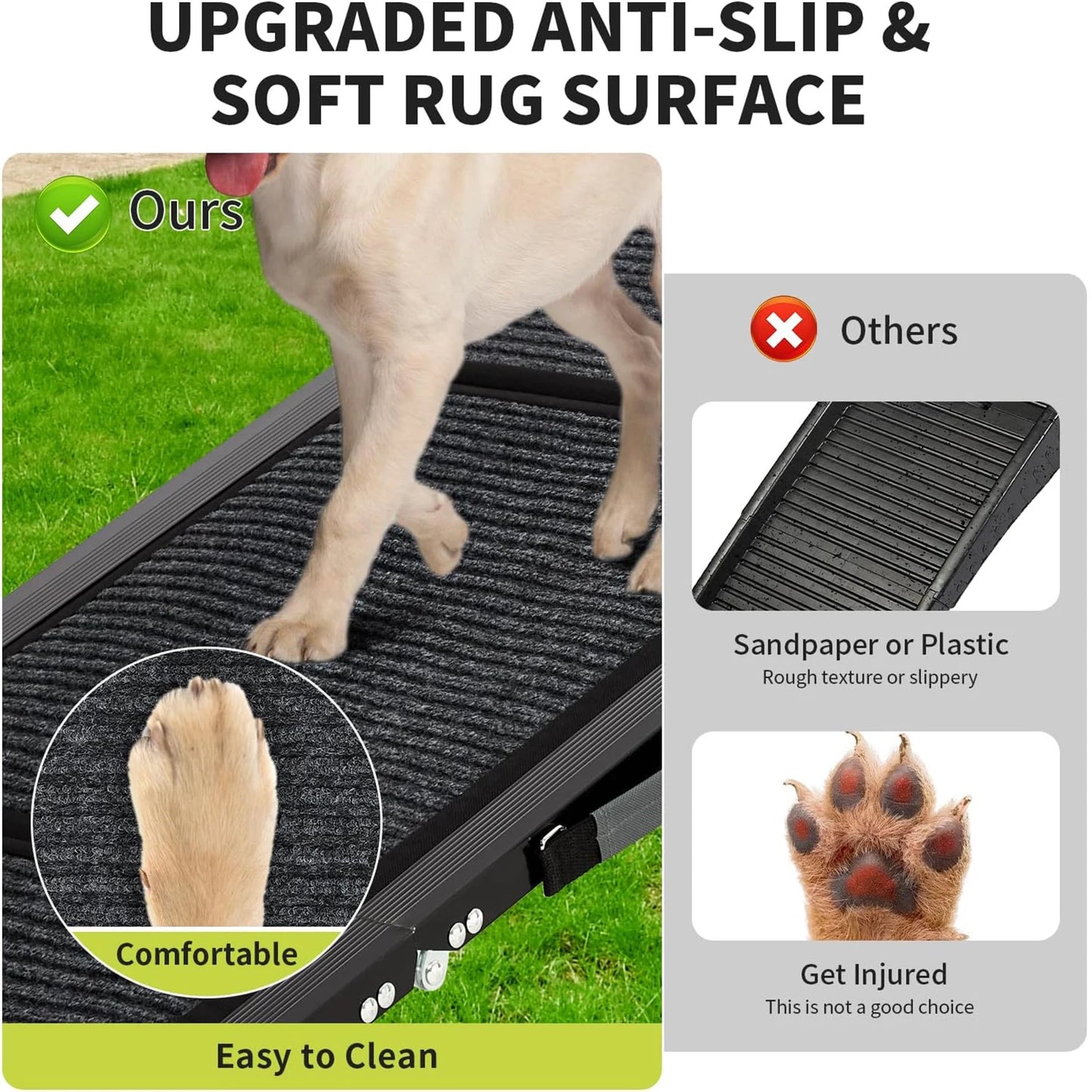 HiMISS Upgraded Dog Ramp For Cars Folding Non Slip Surface
