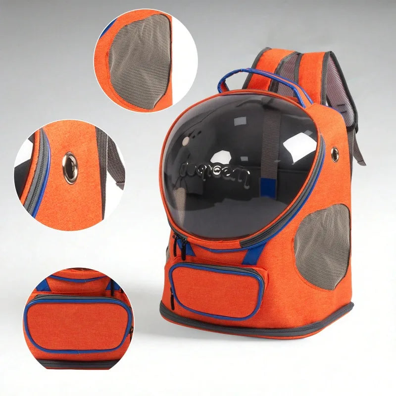 Foldable Breathable Transparent Pet Backpack Carrier For Cats And Dogs