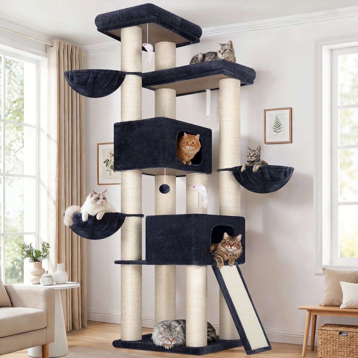 GLOBLAZER Multi-Level Cat Tree With Scratching Posts And Hammocks
