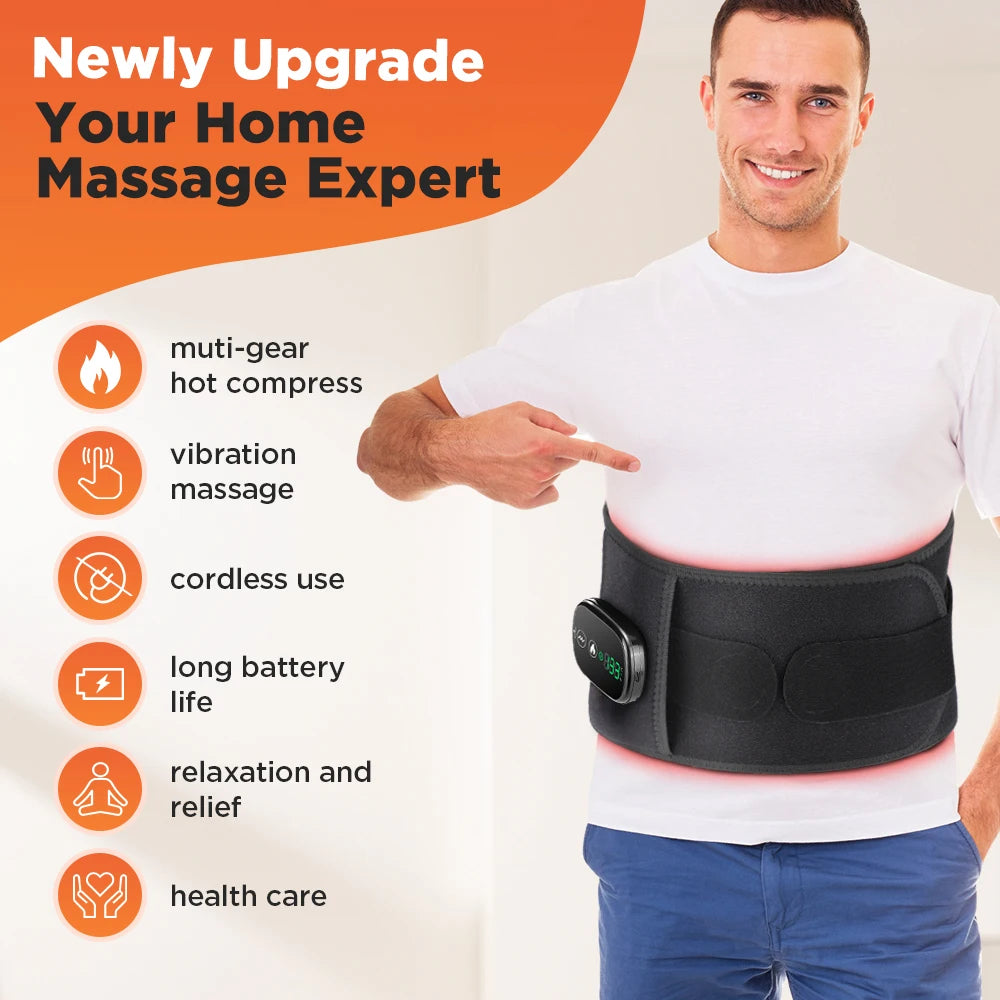 Hailicare Heating Vibration Massager Belt For Waist With Light Therapy