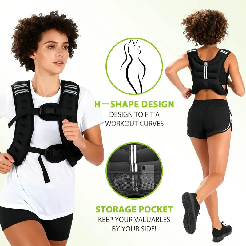 Reflective Weighted Vest With Iron Pellets For Training And Running