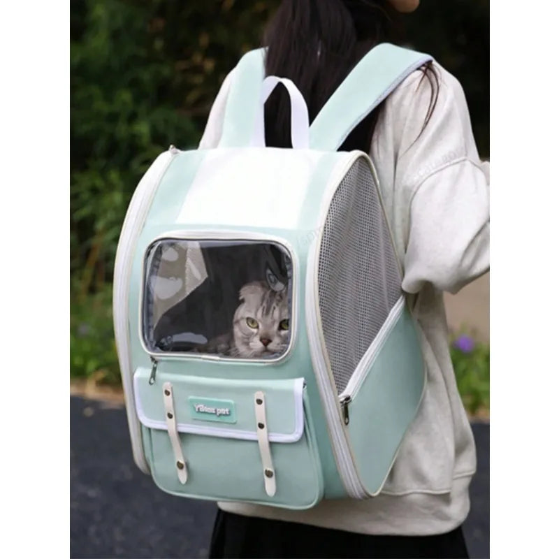 Foldable Cat And Dog Backpack Carrier For Travel And Hiking