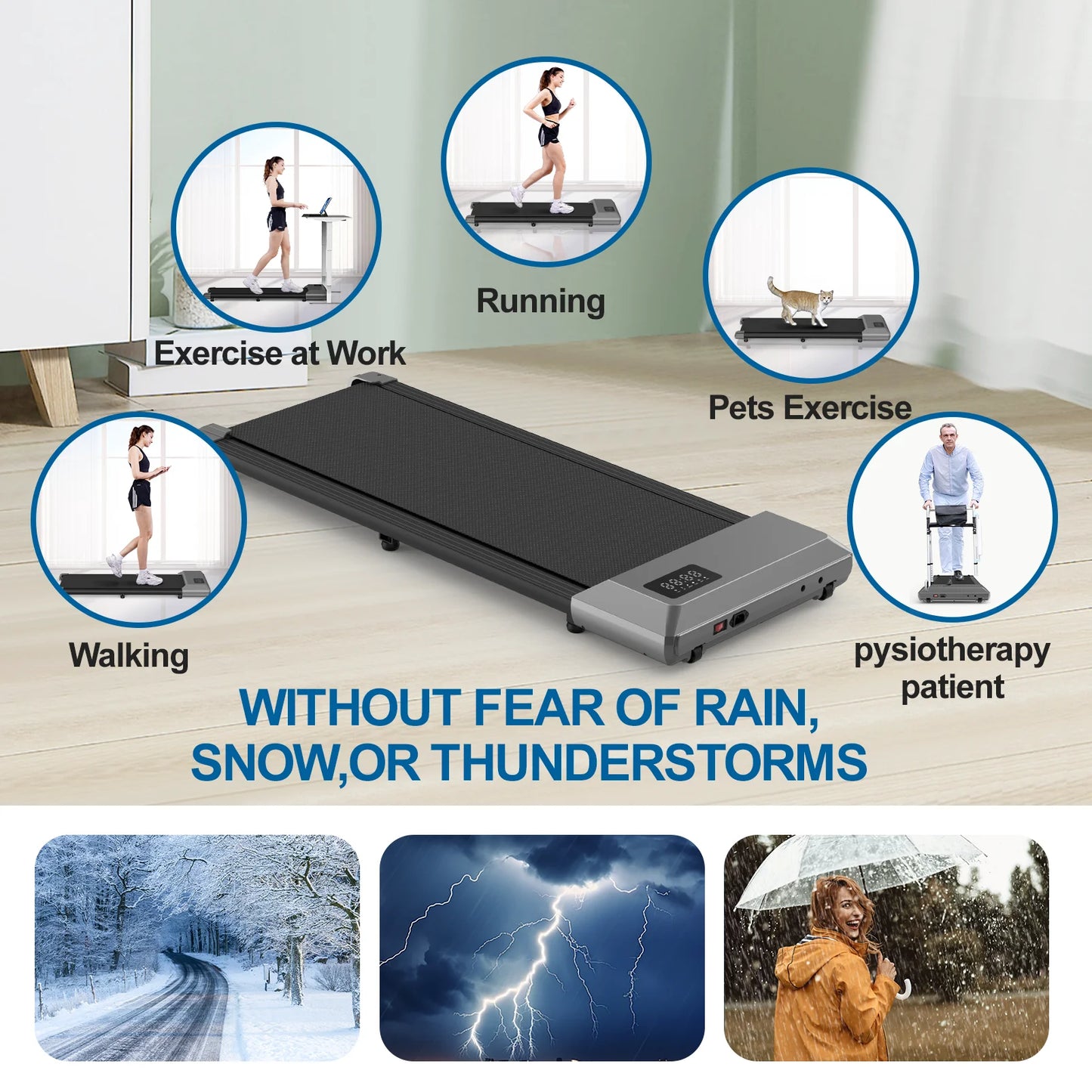 2 In 1 Walking Pad Treadmill For HomeOfficeUnderDesk UltraQuiet