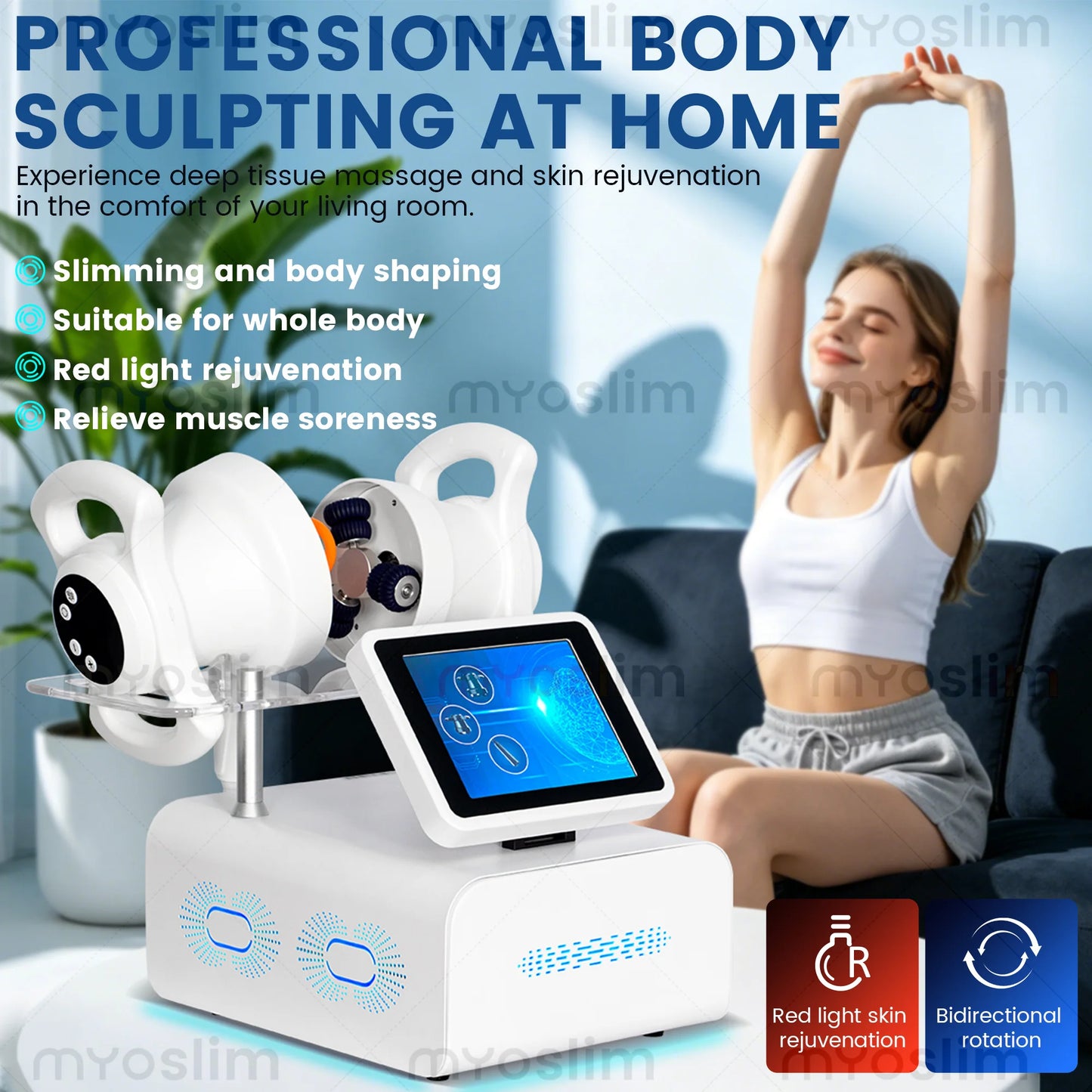 MYOSLIM 360 Rotation Body Contouring Roller Massager Skin Care Device