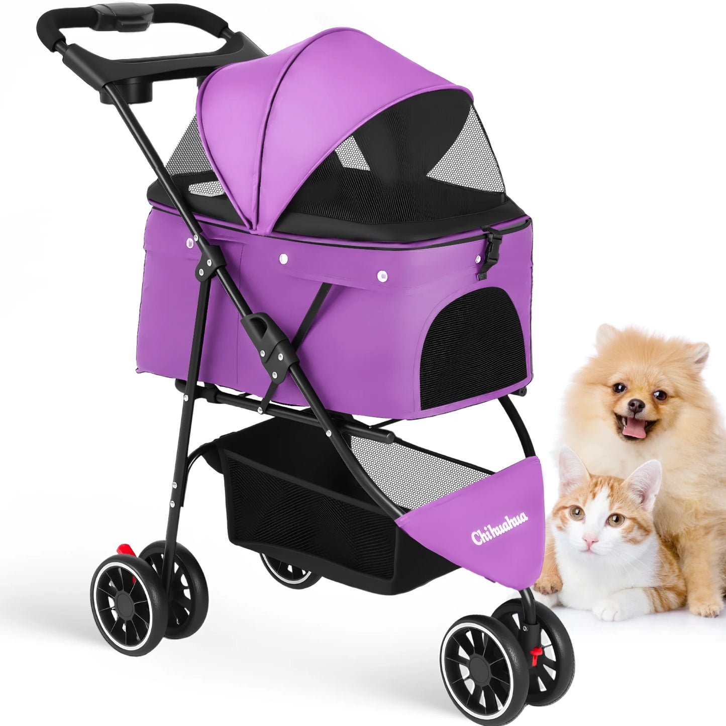 Chihuahua Pet Stroller Foldable for Small Medium Cats and Dogs