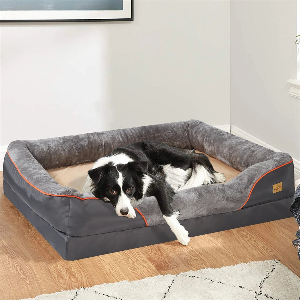 BORWART Orthopedic Memory Foam Dog Bed Sofa With Waterproof Removable Cover