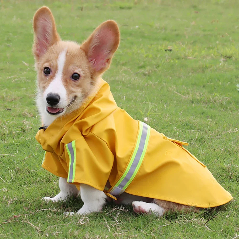 Dog Hooded Raincoat Reflective Waterproof Cloak Style For Dogs