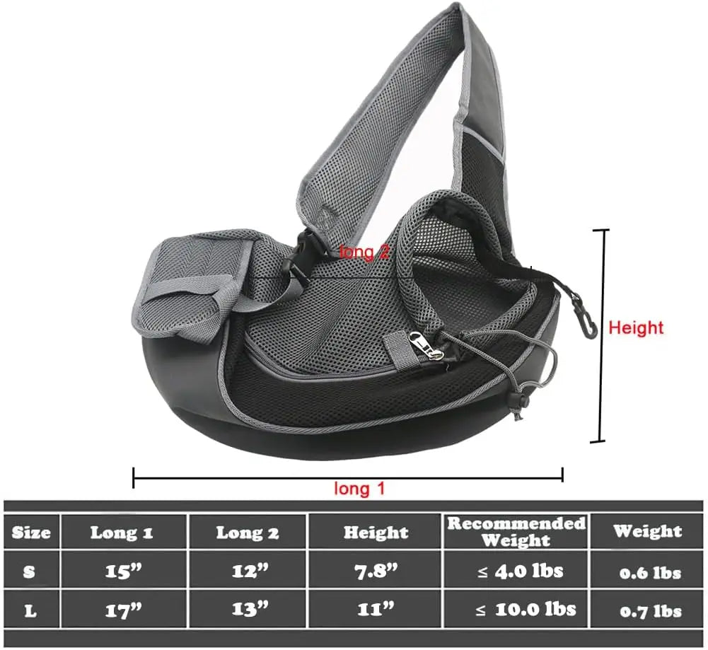 Pet Sling Carrier For Small Dogs And Cats With Breathable Mesh And Safe Hook