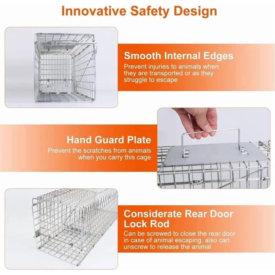 Animal Rescue Cage Galvanized Steel Folding Live Catch Cage Squirrels Rabbits