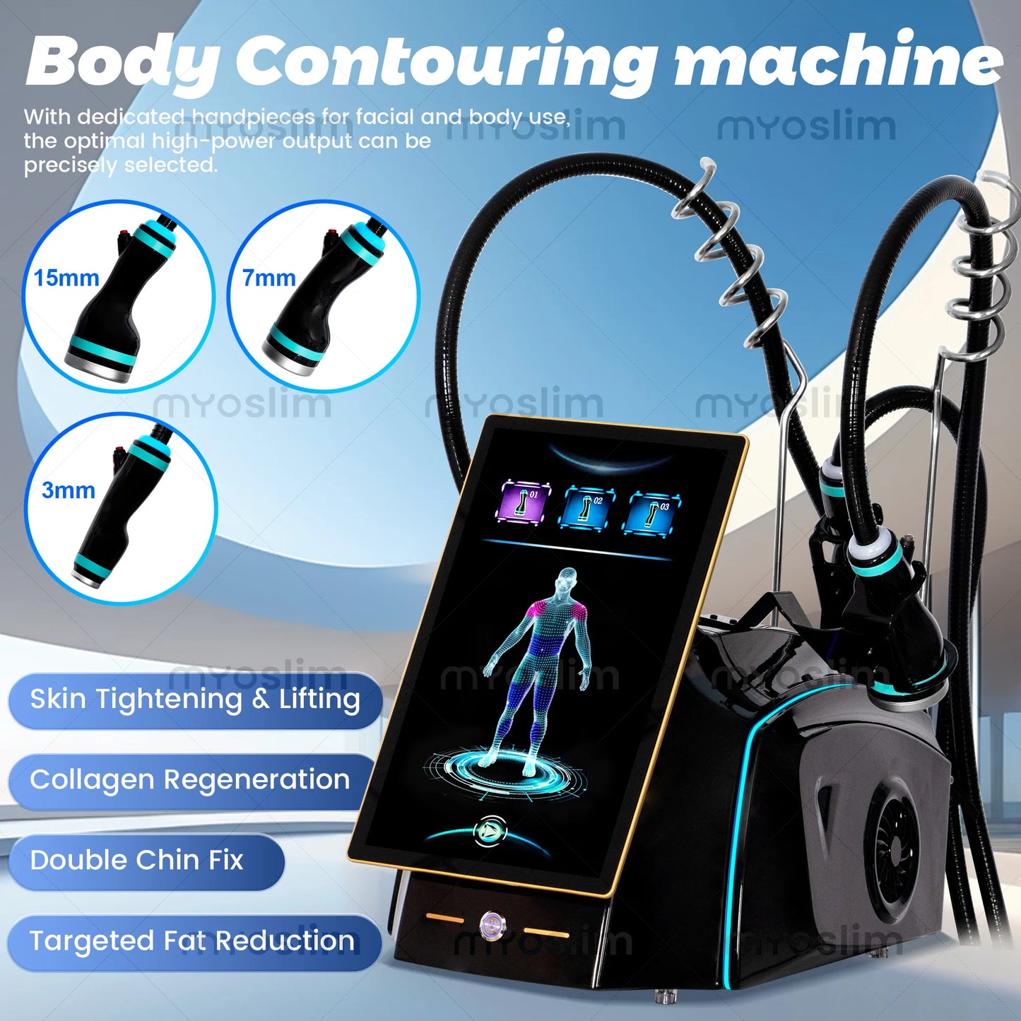 MYOSLIM 3 In 1 Non Invasive Ice Microwave Massage Slimming Machine Fat Reduction