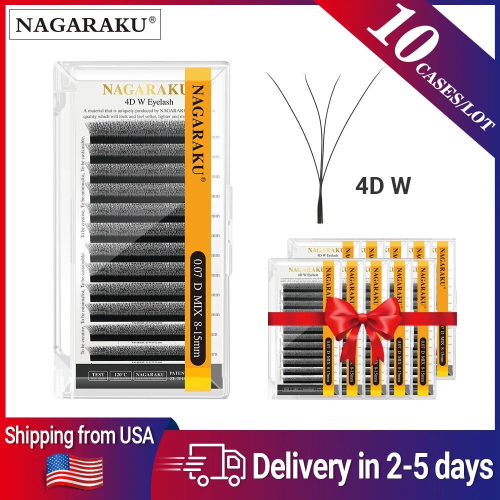 NAGARAKU W Shape 3D 4D 5D Synthetic Eyelash Extensions