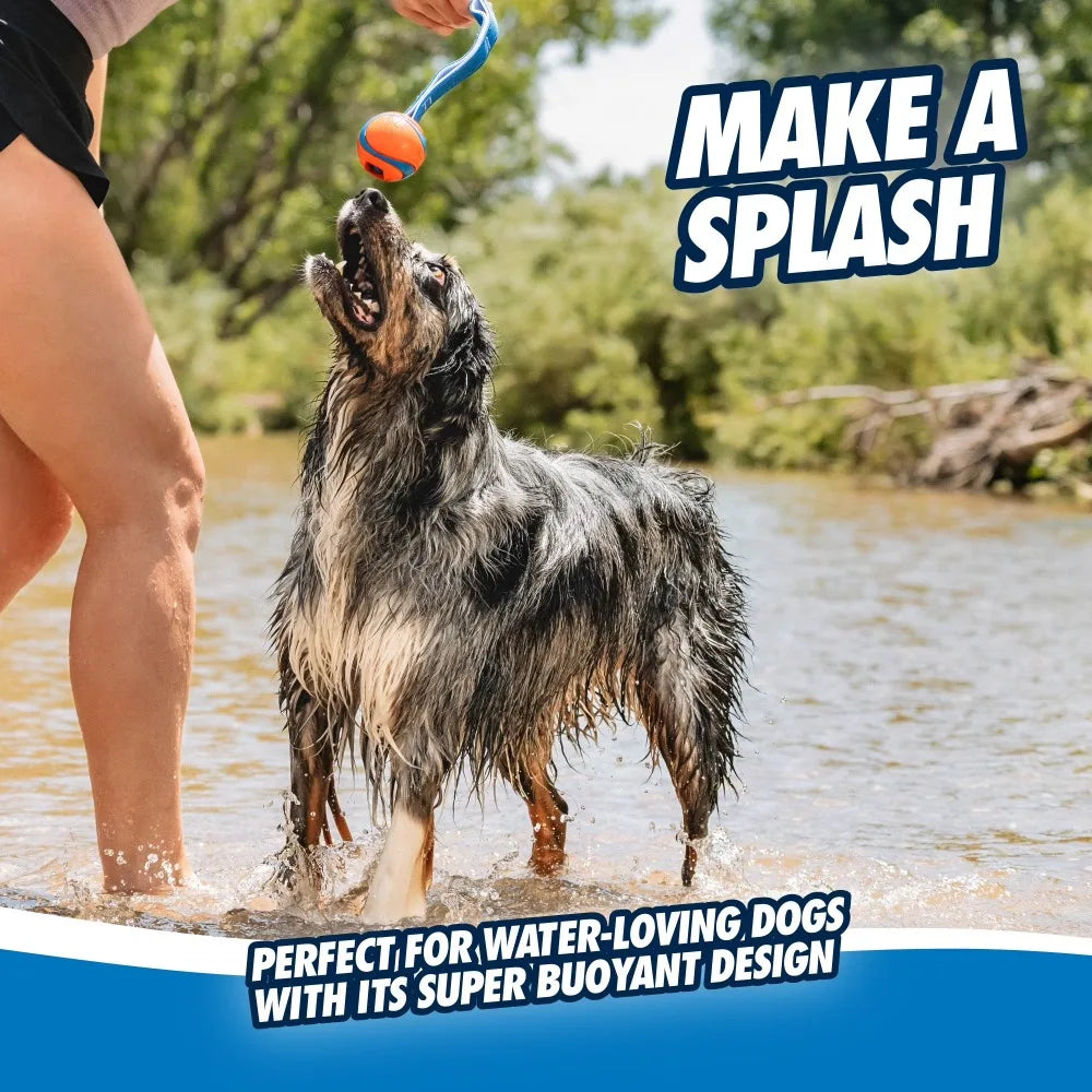 Interactive Dog Tug Toy With Ball And Strap For Aggressive Chewers