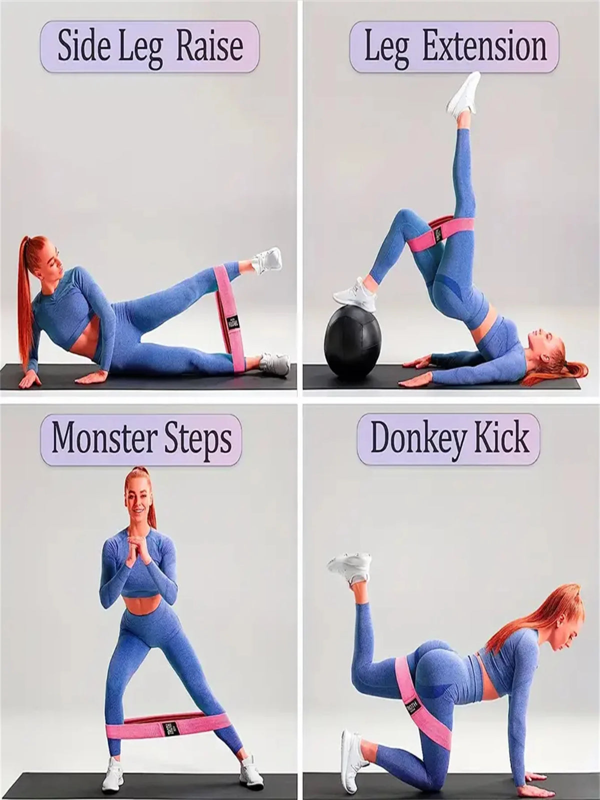 Pilates Yoga Resistance Bands For Legs Booty And Flexibility