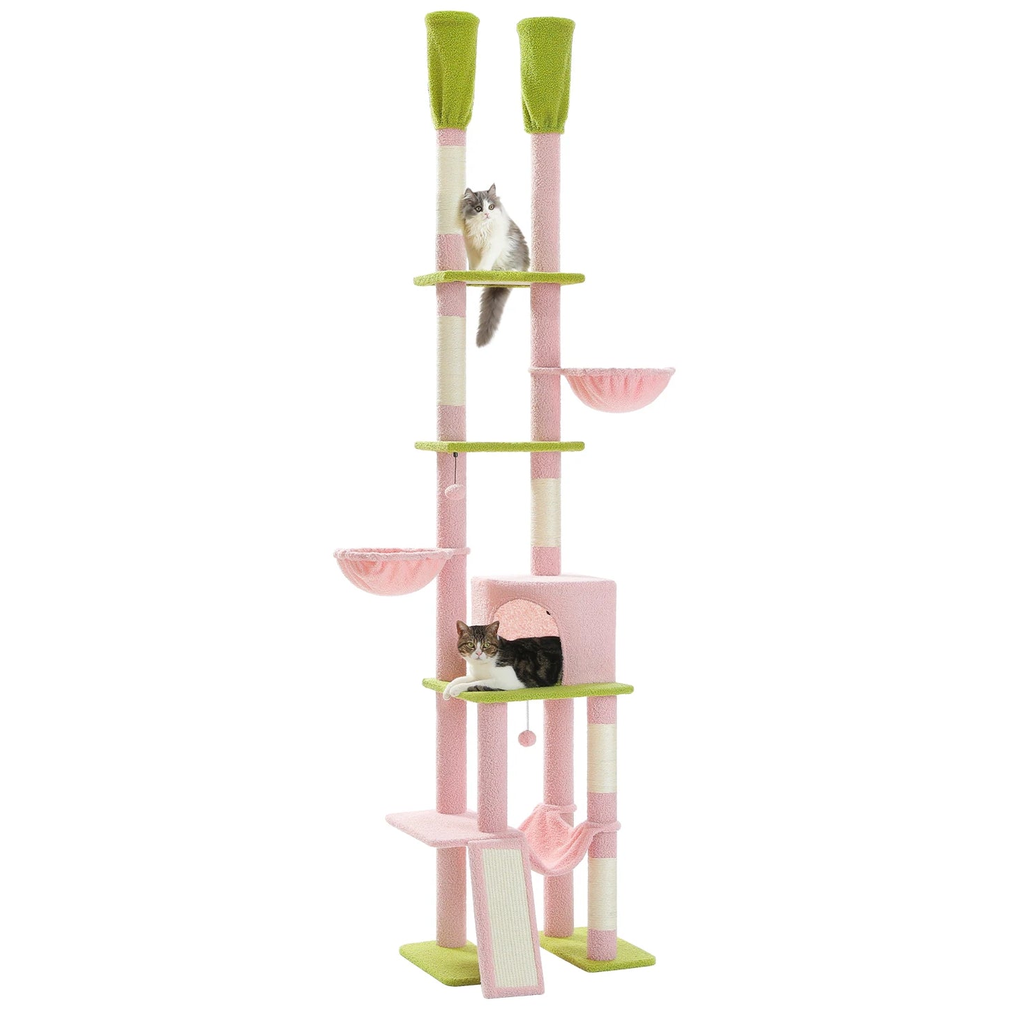PAWZ Road Cactus Cat Tree Floor To Ceiling Cat Tower Five Tiers Scratching Posts