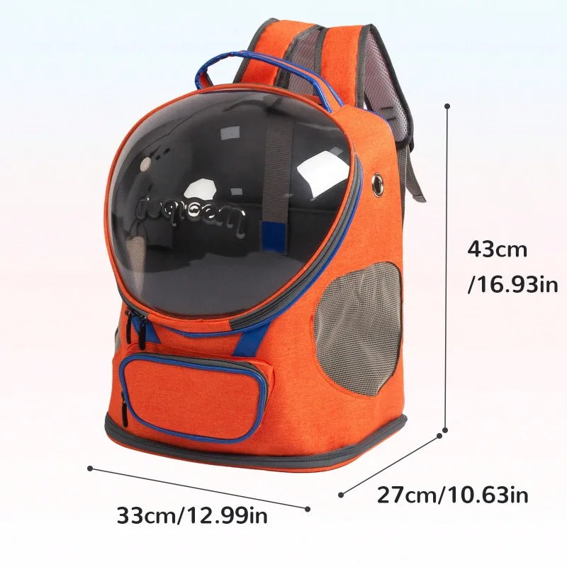 Foldable Breathable Transparent Pet Backpack Carrier For Cats And Dogs