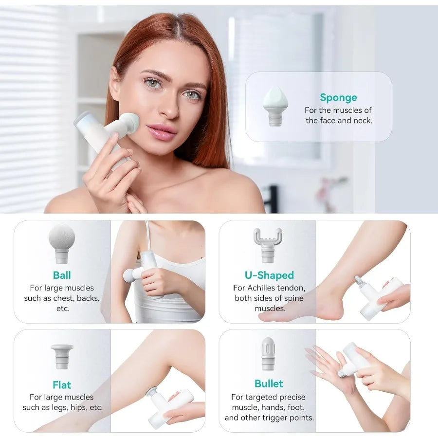 Portable Massage Gun for Back Pain Relief and Facial Massage
