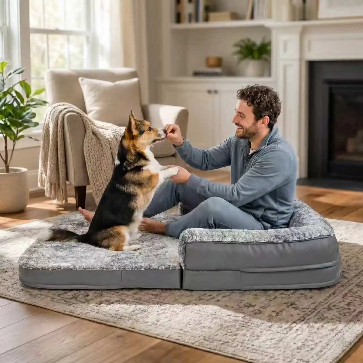 Bingopaw Giant Orthopedic Dog Bed With Washable Cover And Handles