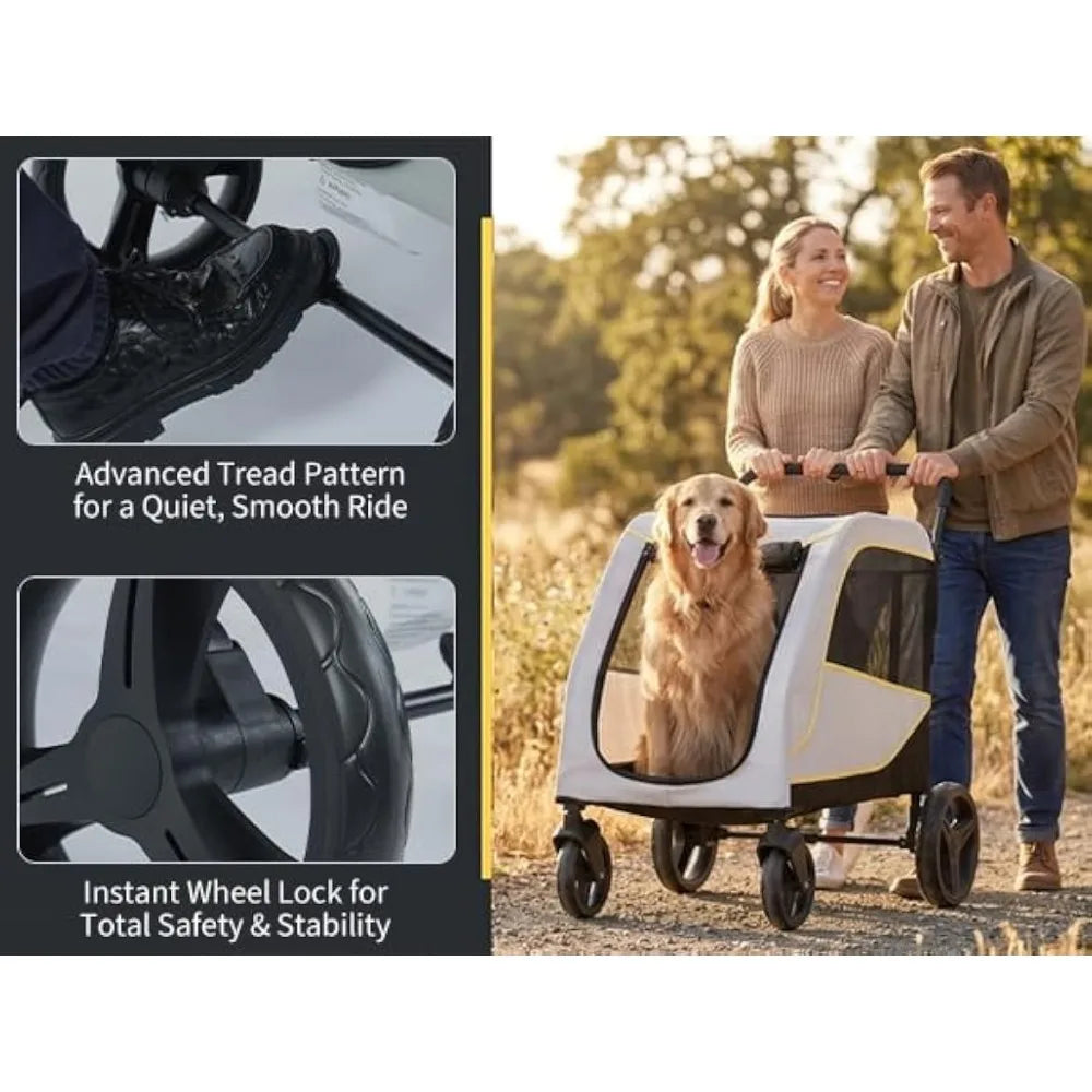 Garvee Foldable Pet Stroller For Dogs And Cats Breathable Carrier