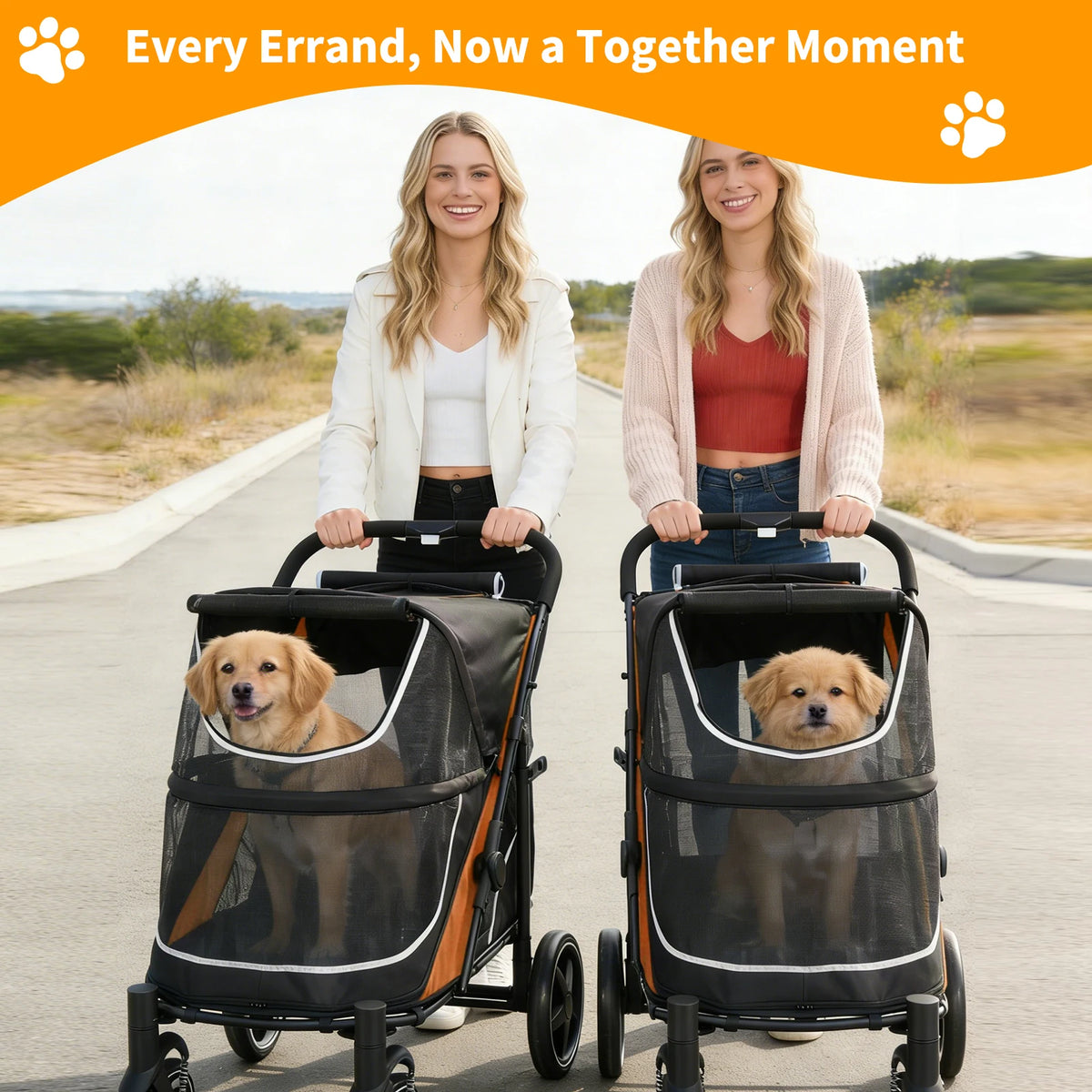 Folding Pet Stroller Four Wheel Dog And Cat Travel Carrier