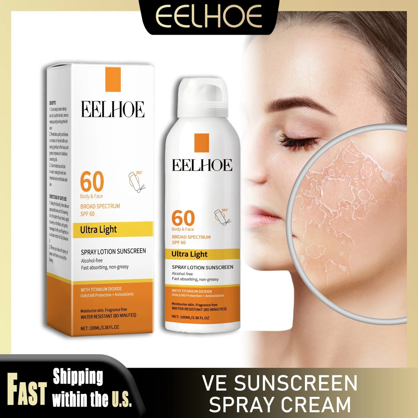 EELHOE Vitamin E Sunscreen Spray For Healthy Skin Protection