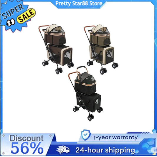 Bymaocar Foldable Pet Stroller for Small and Medium Dogs
