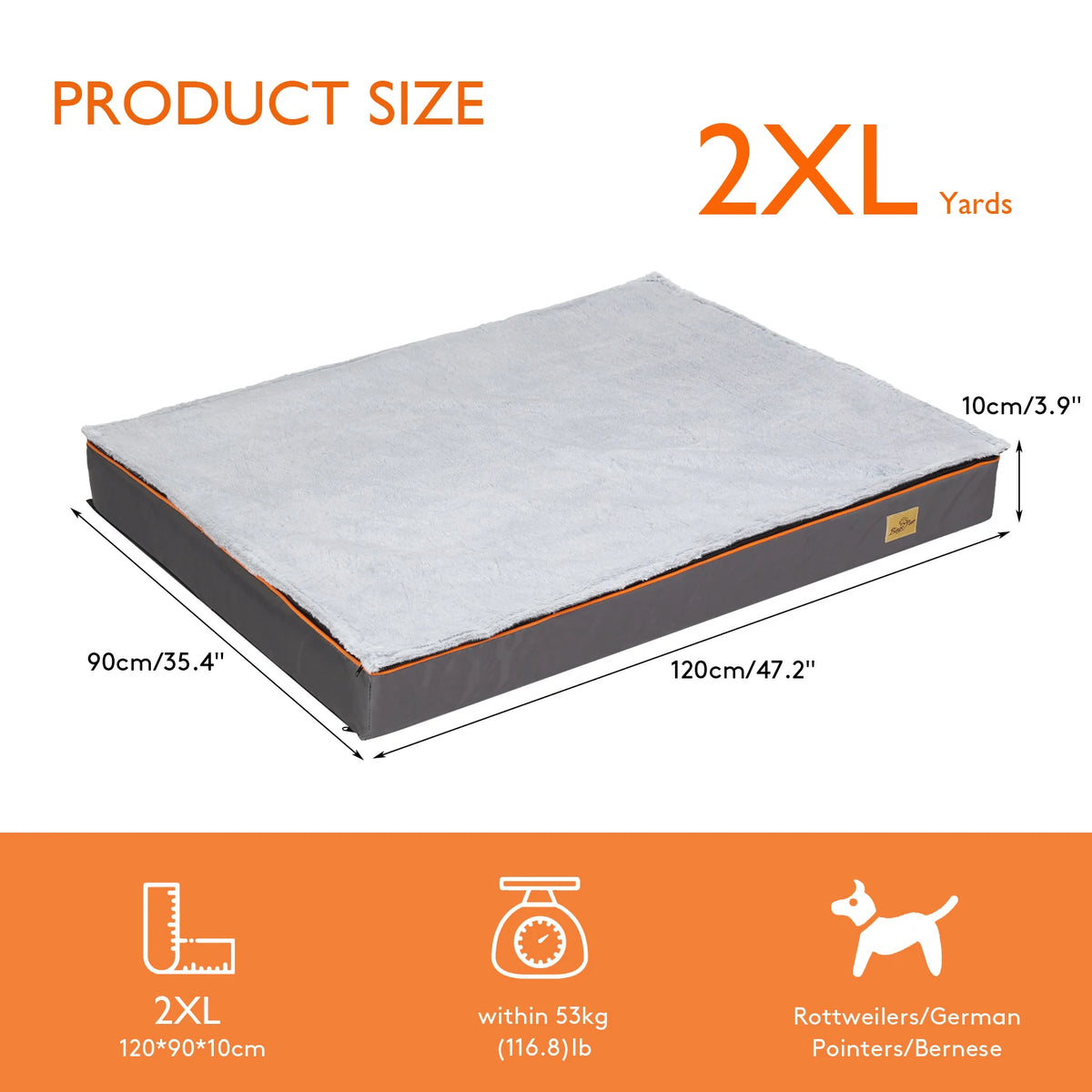 BINGOPAW Orthopedic Dog Bed With Waterproof Washable Cover