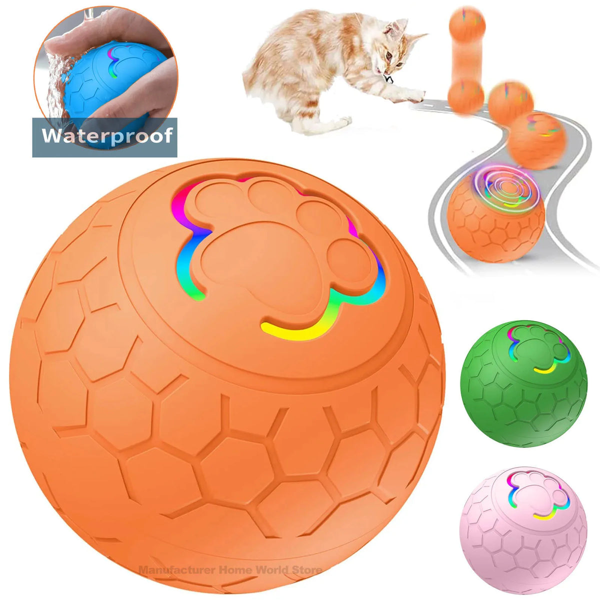 Interactive Electronic Dog Toy Ball USB Automatic Bouncing Rolling