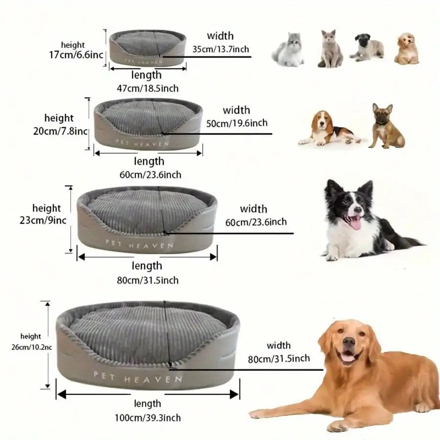 Machine Washable Cozy Pet Bed With Warm Mat For All Season Indoor Outdoor
