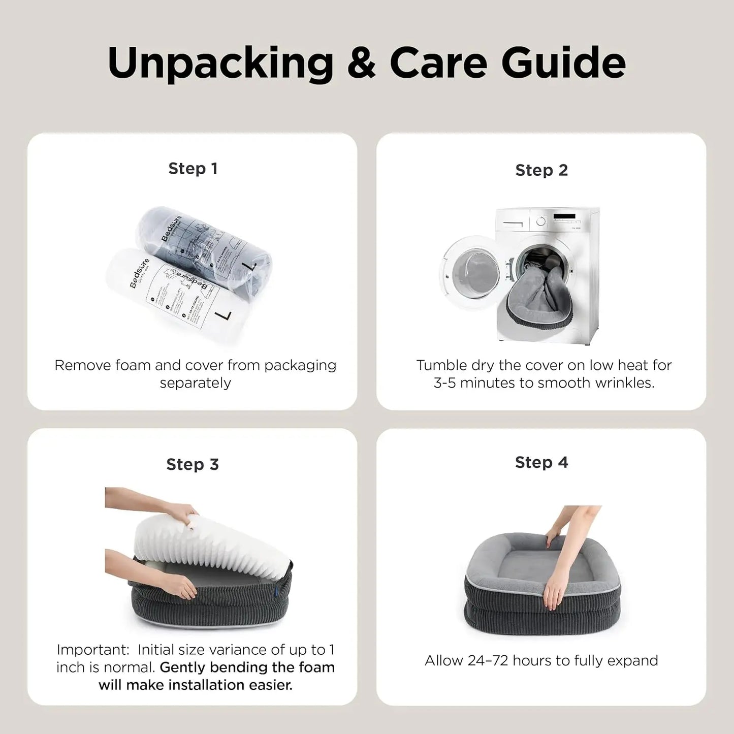 Bedsure Orthopedic Dog Bed Bolster Sofa For Senior Dogs