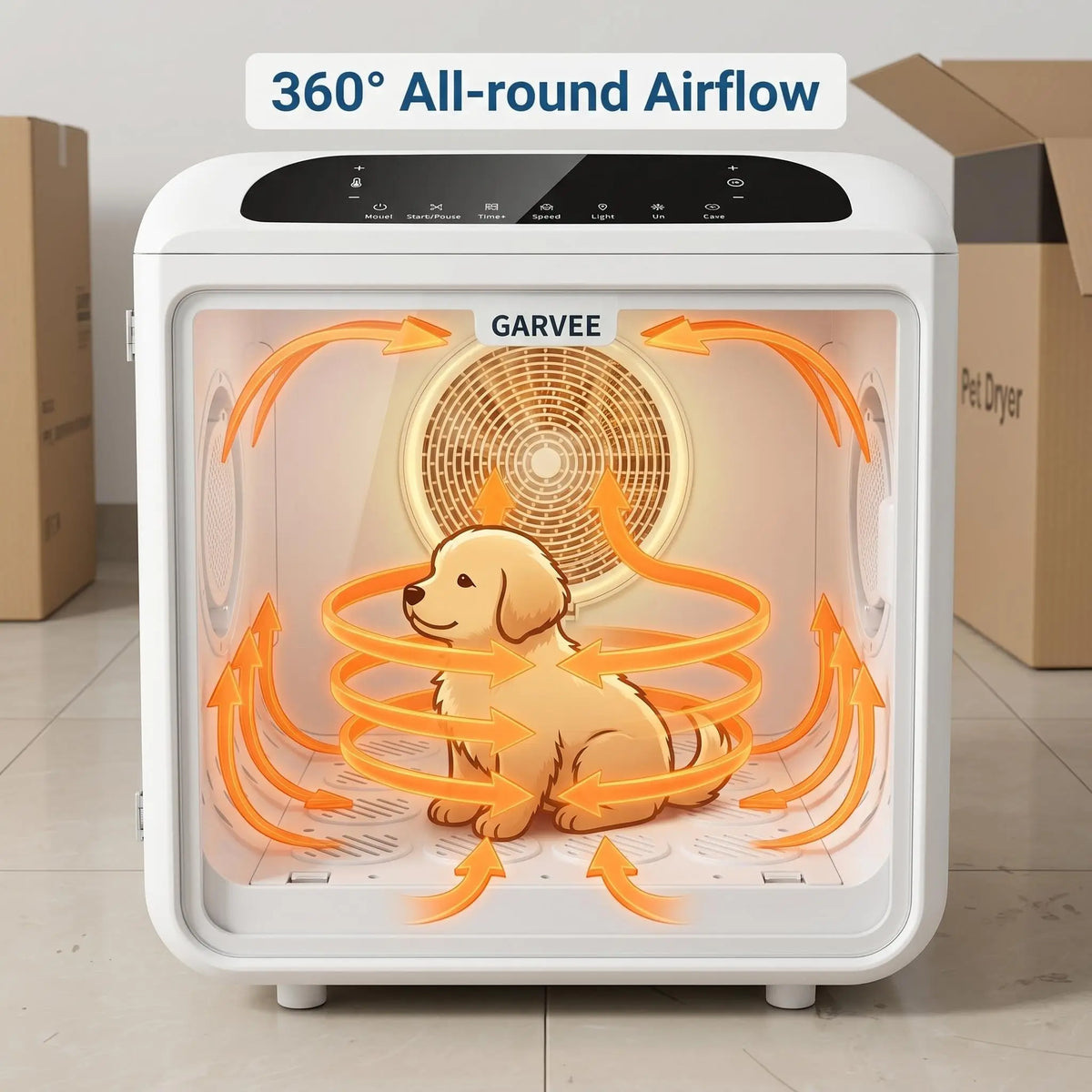 Quiet Pet Dryer Box With Smart Temperature Control And Airflow