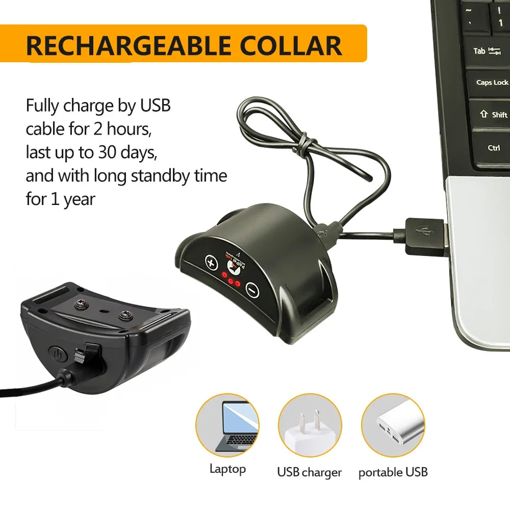 Anti Bark Dog Training Collar With Vibration Rechargeable No Shock
