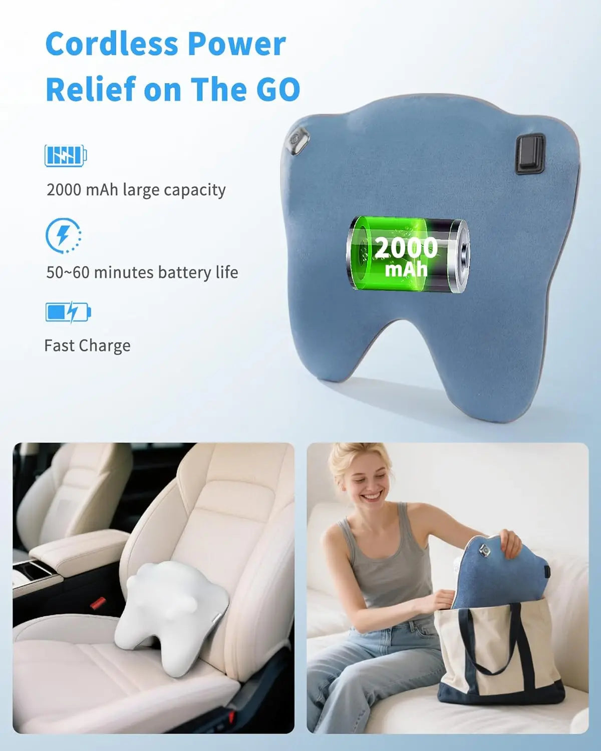 Cordless Back Massager With Heat For Neck And Back Massage