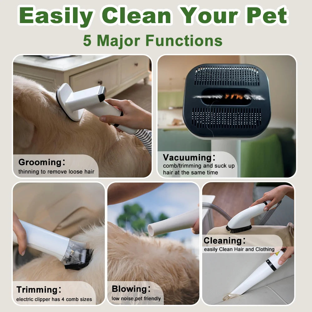 Professional Pet Grooming Vacuum Kit With Blow Suction Cleaner